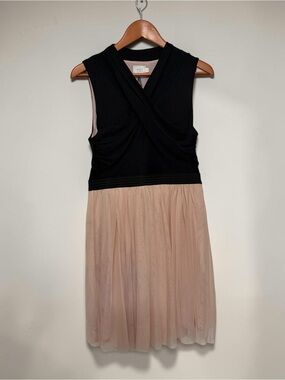 Anthro HD in Paris Darla Tulle Dress Black Blush Pink Balletcore Mixed Media M